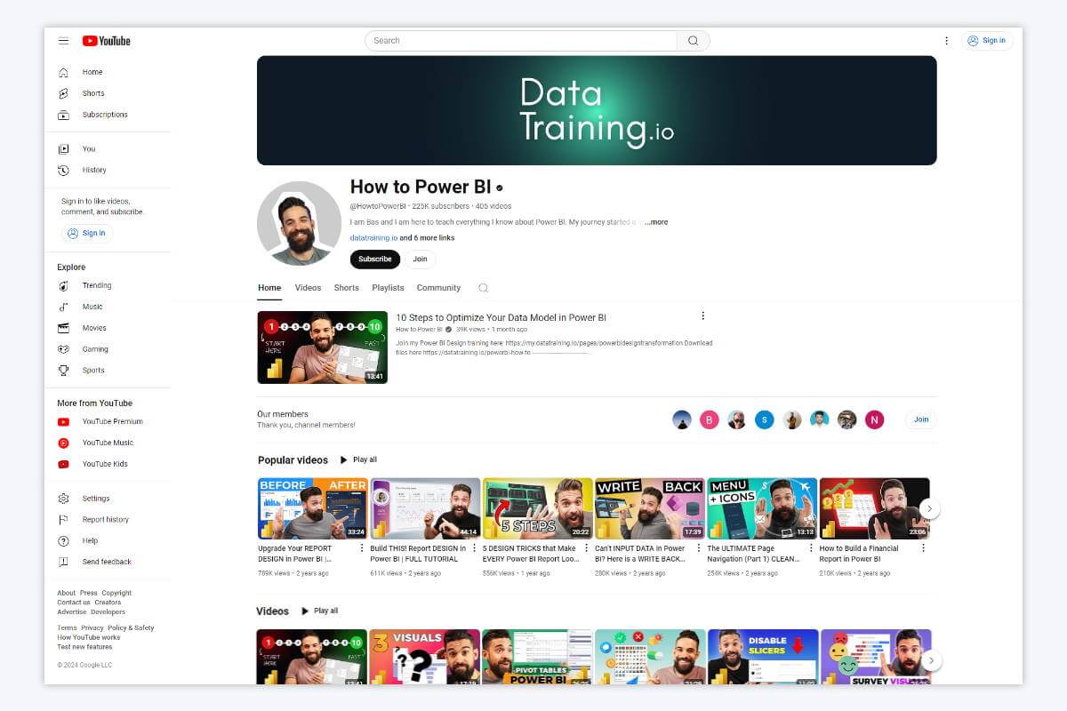 How to Power BI YouTube Channel