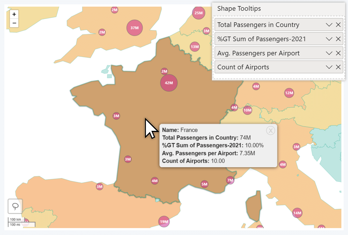 Shape Tooltip field in Power BI Drill Down Map visual