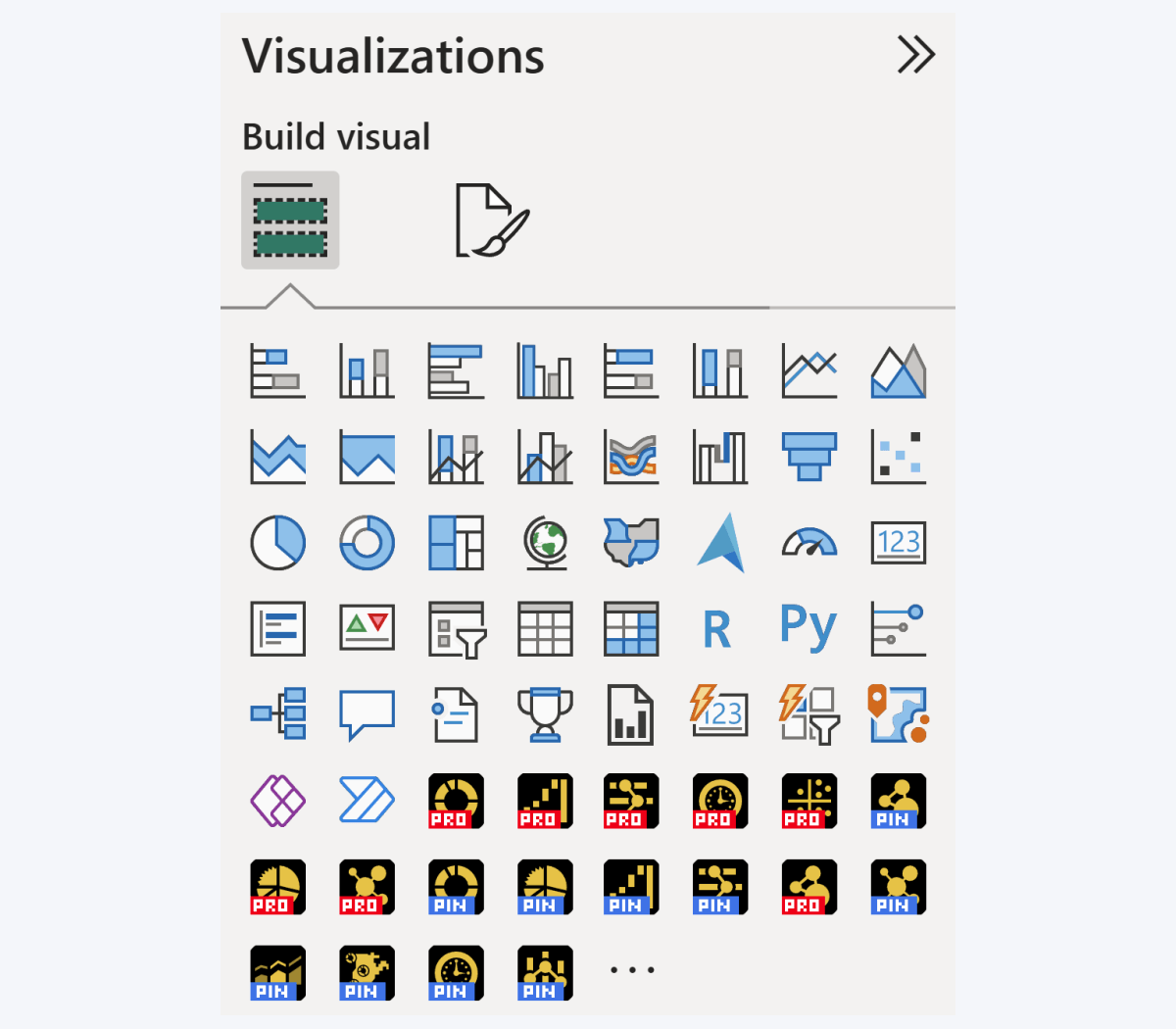 Visual icons in Power BI visualizations pane