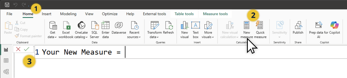 How to create a new DAX measure in Power BI Desktop