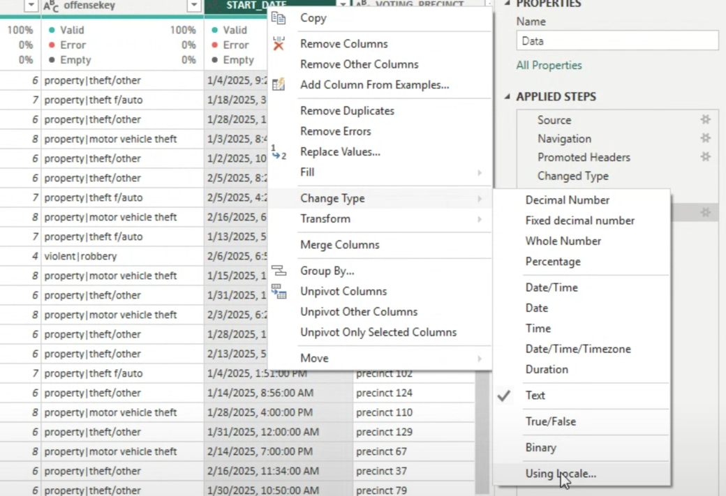 Power Query: Change Type using Locale