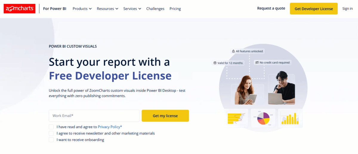 ZoomCharts Free Developer License Page