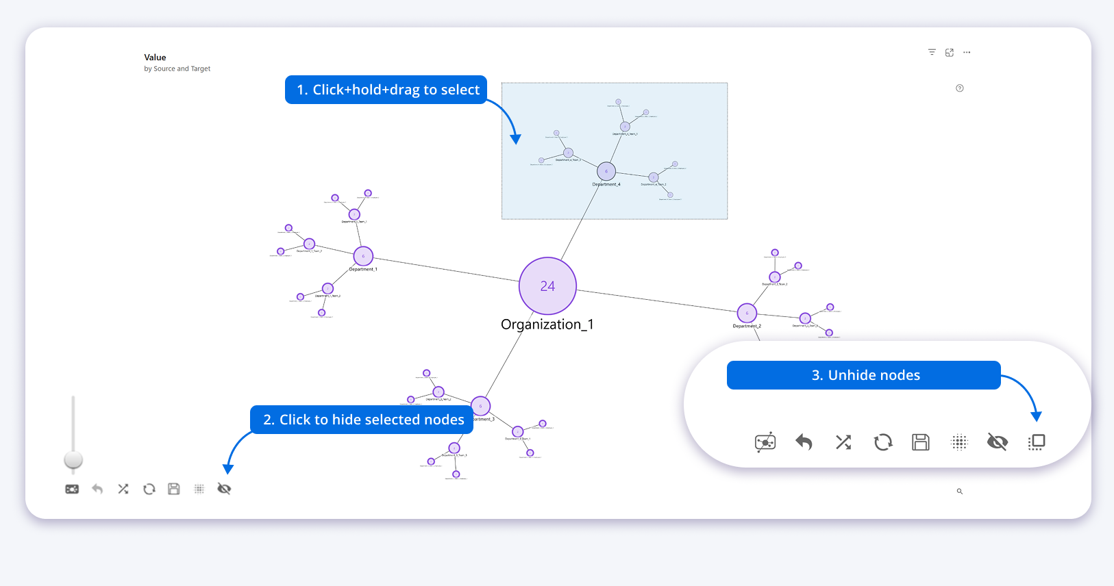 Hide multiple selected nodes in Drill Down Graph PRO